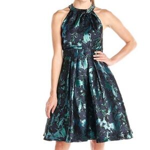 Elegant Floral Halter Dress